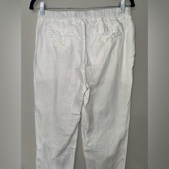 Standard James Perse Linen Crop Pull-On Elastic Waist white Pants Sz 1 - Picture 4 of 9